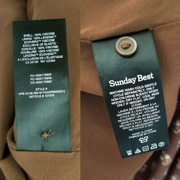 Aritzia Sunday Best Delilah Floral Long Sleeve Mini Dress M Brown Ditsy Milkmaid - Picture 8 of 16